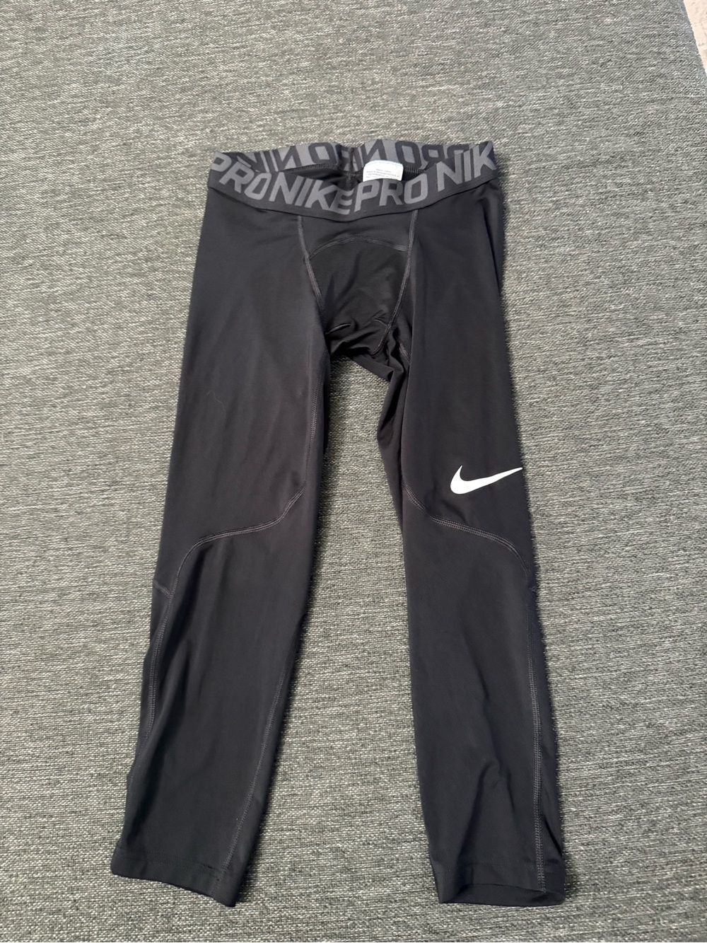 Nike pro  adult Smalk Black Compression Bottoms with white Swoosh